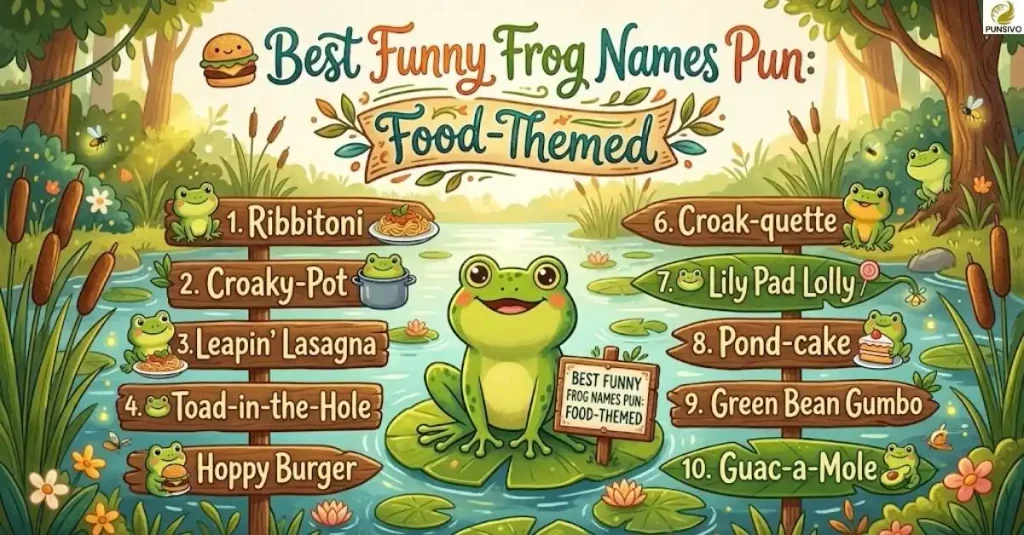 Best Funny Frog Names Pun: Food-Themed