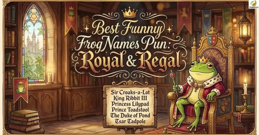 Best Funny Frog Names Pun: Royal & Regal