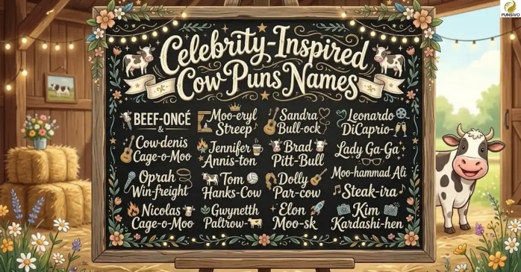 Celebrity-Inspired Cow Puns Names