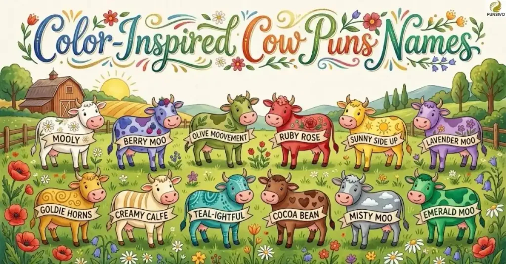 Color-Inspired Cow Puns Names