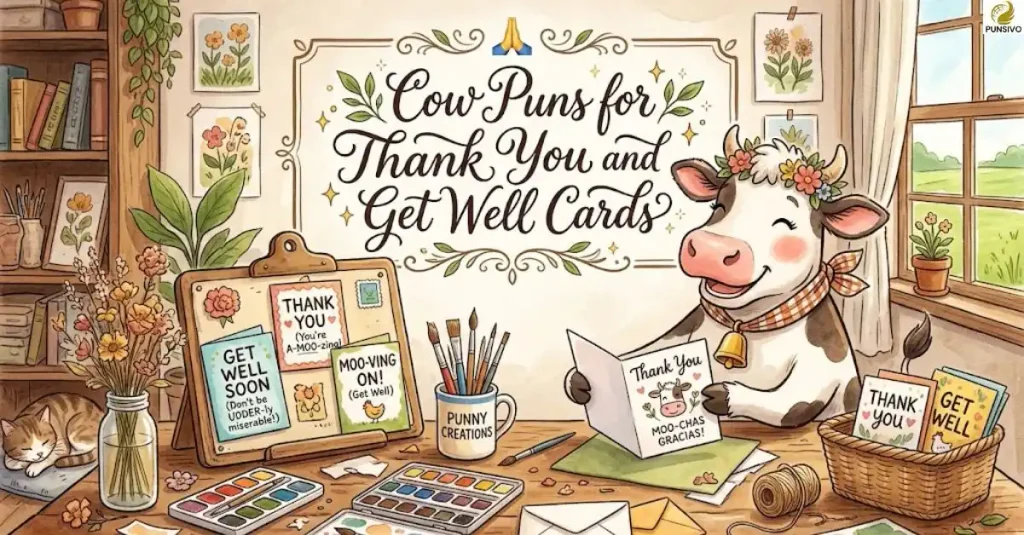 cow-puns-for-thank-you-and-get-well-cards Cow Puns for Thank You and Get Well Cards