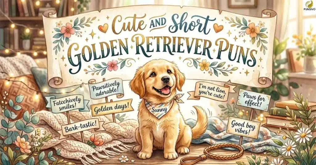 cute-and-short-golden-retriever-puns Cute and Short Golden Retriever Puns