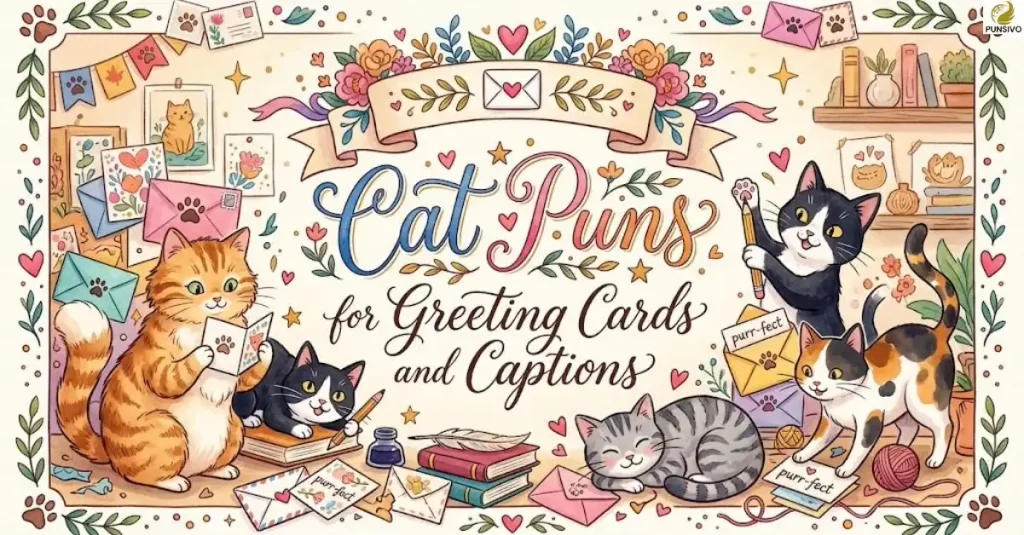 cat-puns-for-greeting-cards-and-captions Cat Puns for Greeting Cards and Captions