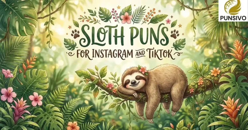 Sloth Puns for Instagram and TikTok