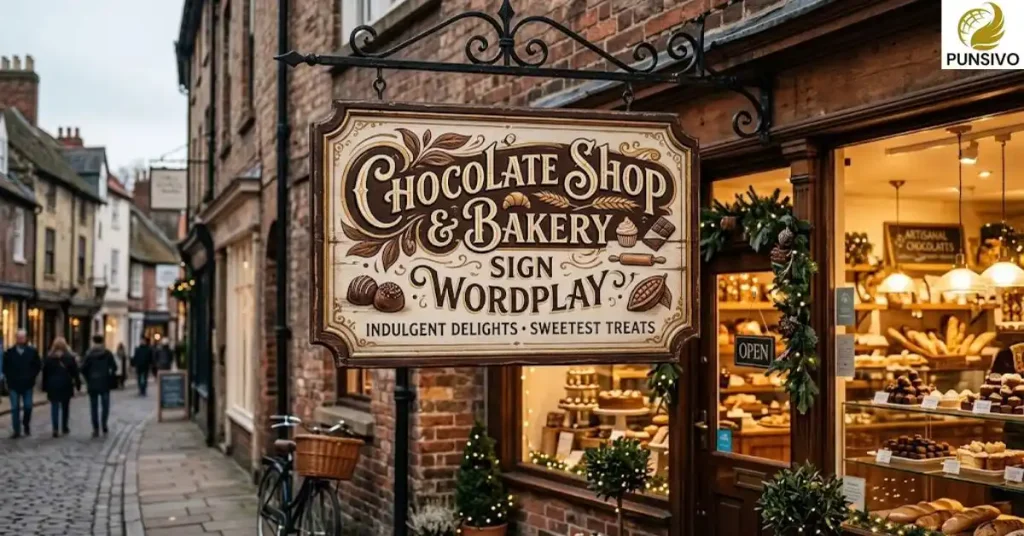 Chocolate Shop and Bakery Sign Wordplay
