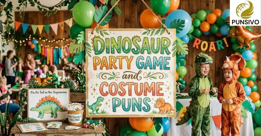 Dinosaur Party Game and Costume Puns