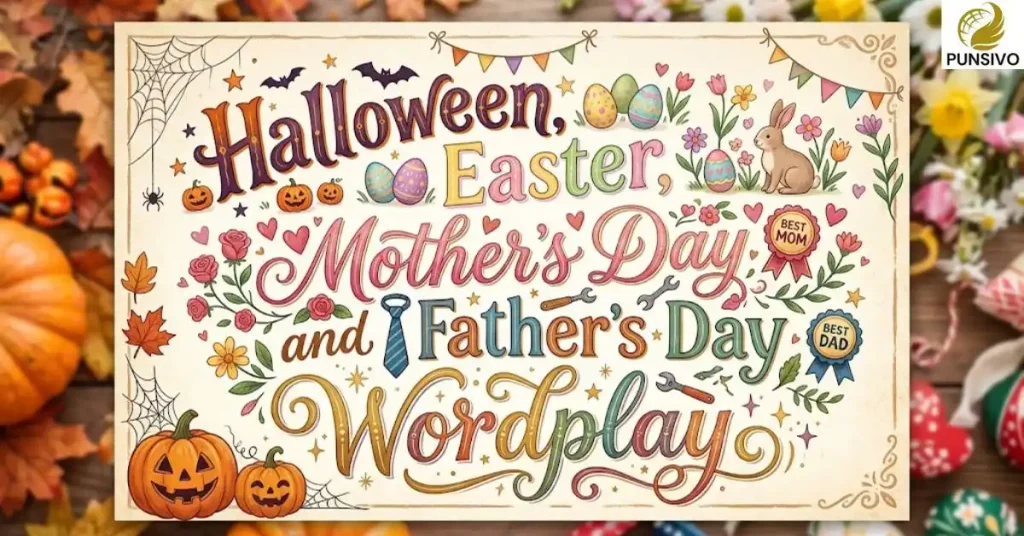 Halloween, Easter, Mother's Day and Father's Day Wordplay
