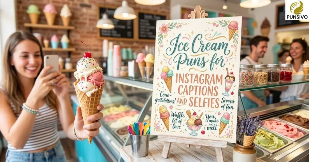 Ice Cream Puns for Instagram Captions and Selfies