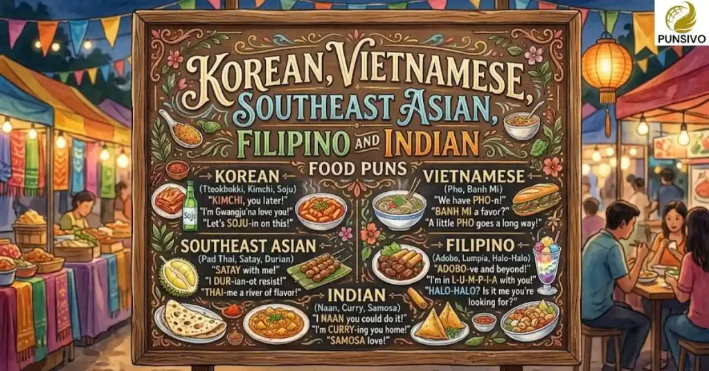 Korean, Vietnamese, Southeast Asian, Filipino and Indian Food Puns