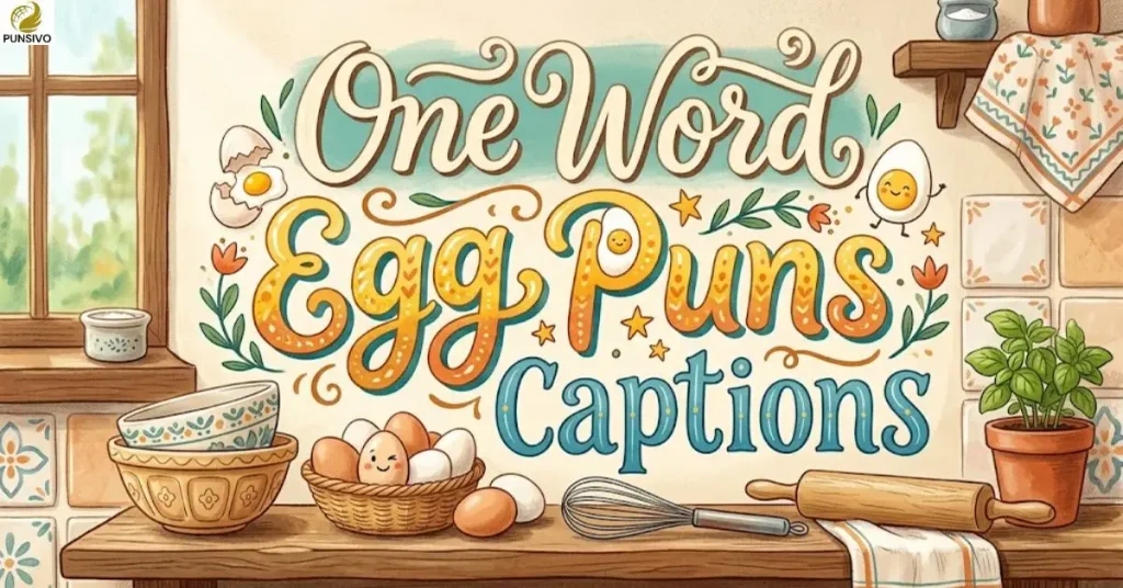 One Word Egg Puns Captions