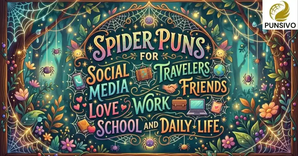 Spider Puns for Social Media, Travelers, Friends, Love, Work, School and Daily Life
